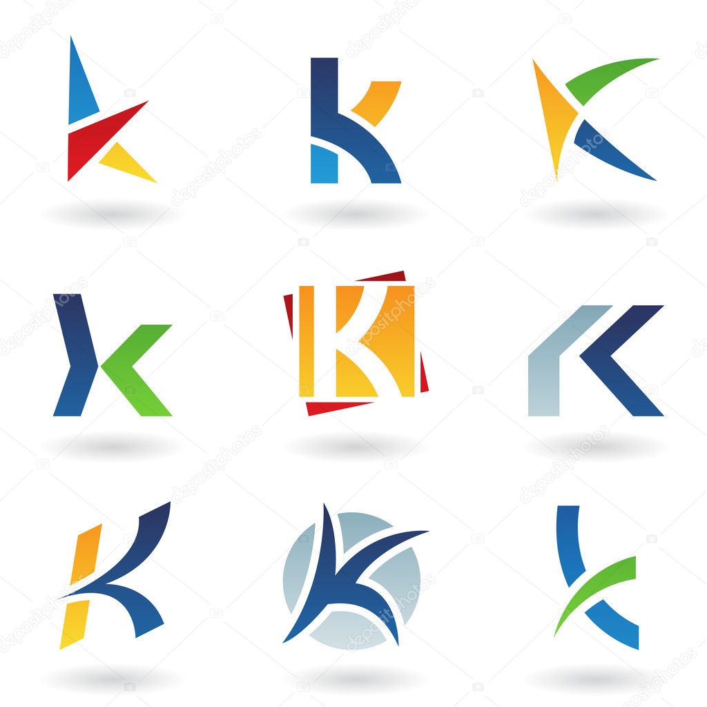 Illustration of abstract icons based on the letter K