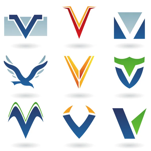Abstract icons for letter V — Stock Photo, Image
