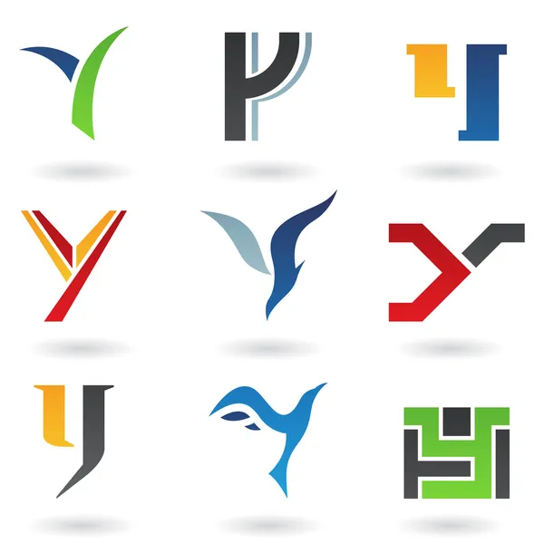 Icoane abstracte pentru litera Y — Fotografie, imagine de stoc