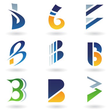 Abstract icons for letter B clipart