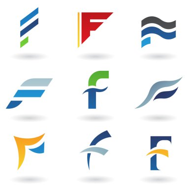 Abstract icons for letter F clipart