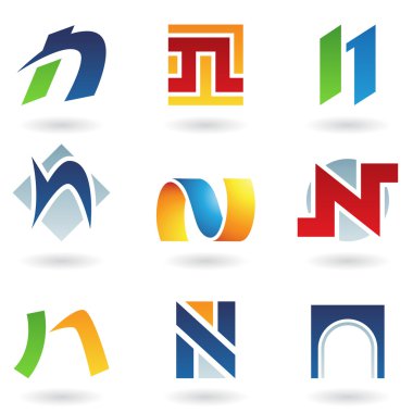 Abstract icons for letter N clipart