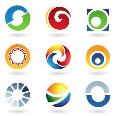 Abstract icons for letter O clipart