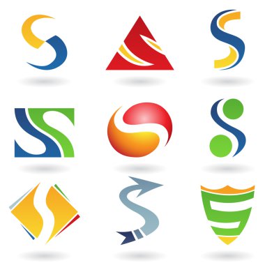 Abstract icons for letter S clipart