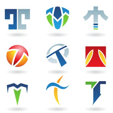 Abstract icons for letter T clipart