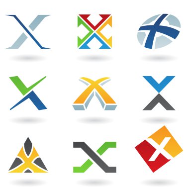 Abstract icons for letter X clipart