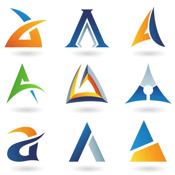 Abstract icons for letter A — Stock Vector