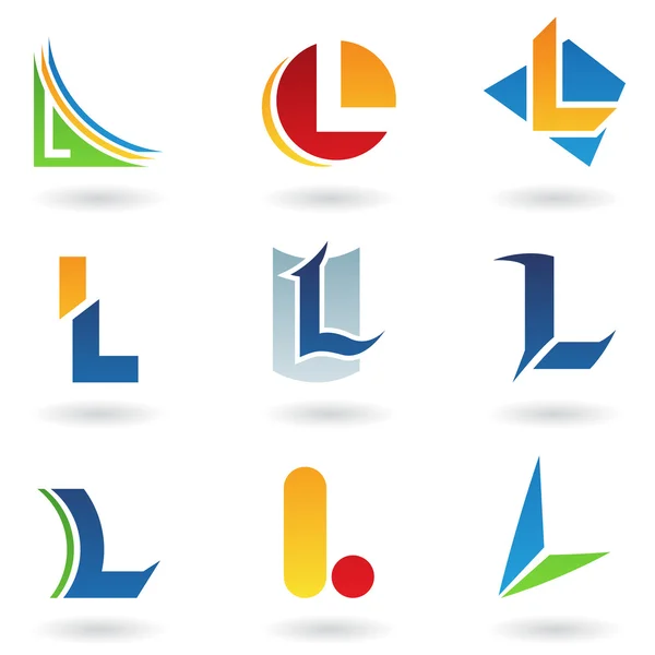 Iconos abstractos para la letra L — Vector de stock
