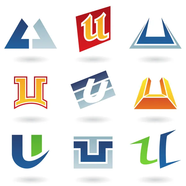 Iconos abstractos para la letra U — Vector de stock