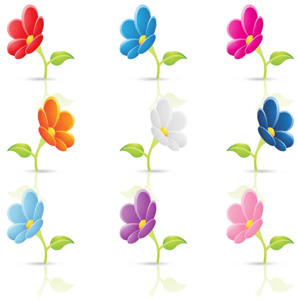 Kolorowe kwiaty — Wektor stockowy