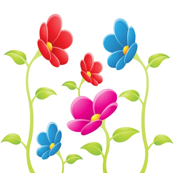 Flowers on a white background — Stock Vector