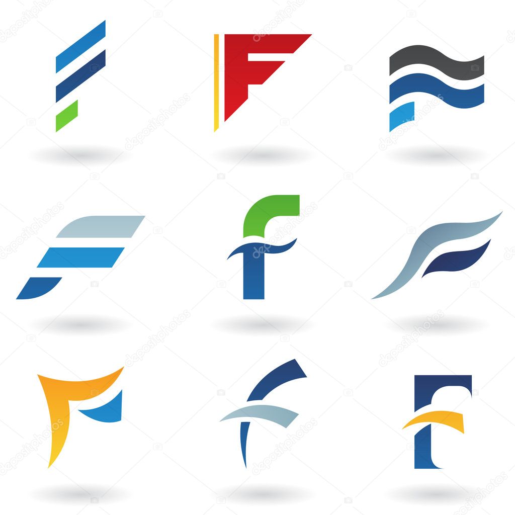 Vector illustration of abstract icons based on the letter F