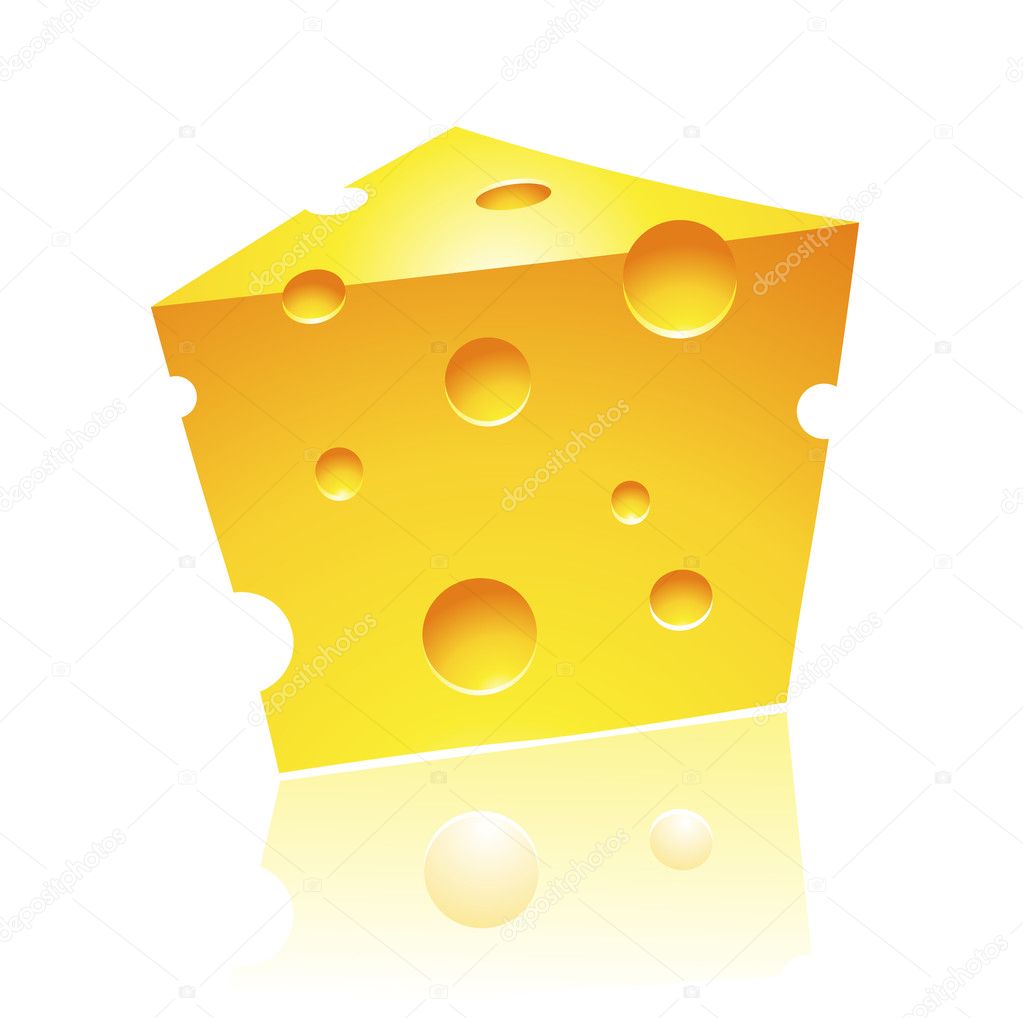Cheddar Cheese with Reflection