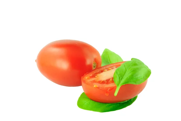 1 1/2 Tomaten der 인간 로마 (가 지속의 총칭 lycopersicum)-토마토 — 스톡 사진