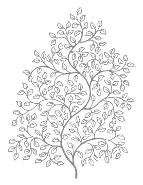 Ornate, elegant curly vines illustration clipart