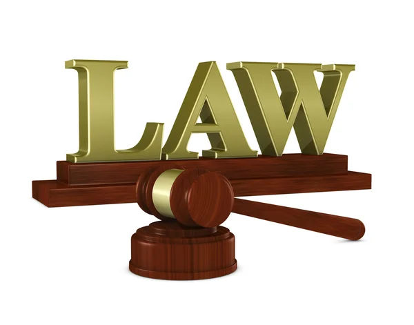 Çekiç ve "kanun" tabela yargıç — Stok fotoğraf