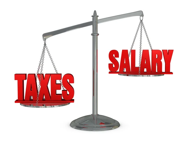 Pesare tasse e stipendio — Foto Stock