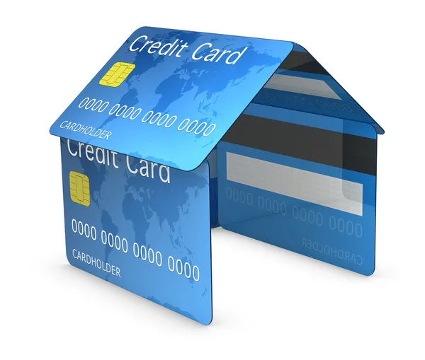 Casa de tarjeta de crédito — Foto de Stock