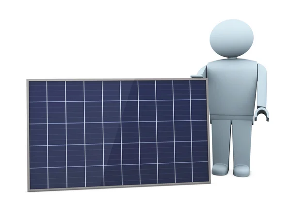 显示一个太阳能电池板 — 图库照片