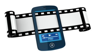 Movies and photos on portable device clipart