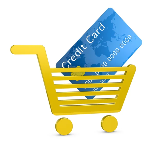 Einkaufen mit Kreditkarte — Stockfoto