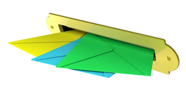 Caixa de correio e envelopes — Fotografia de Stock