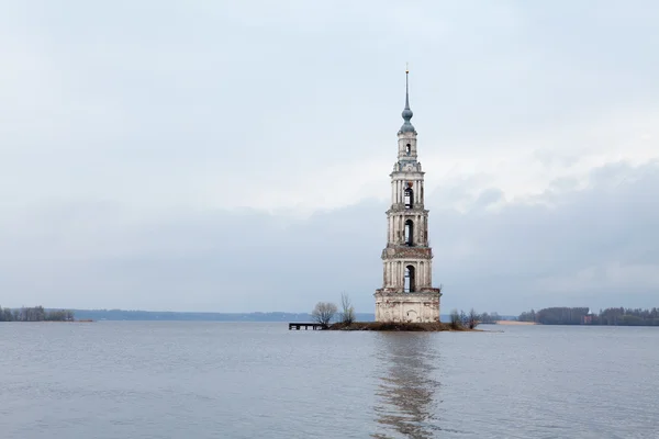 Flooded Belltower In Kalyazin — Stock Photo, Image
