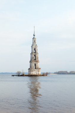 Flooded Belltower In Kalyazin clipart