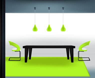 Modern dining room clipart