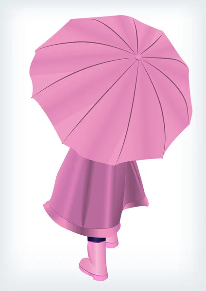 Baby mit Regenschirm — Stockvektor