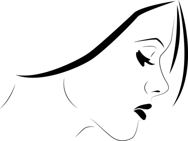 Känslig kvinna profil Royaltyfria illustrationer