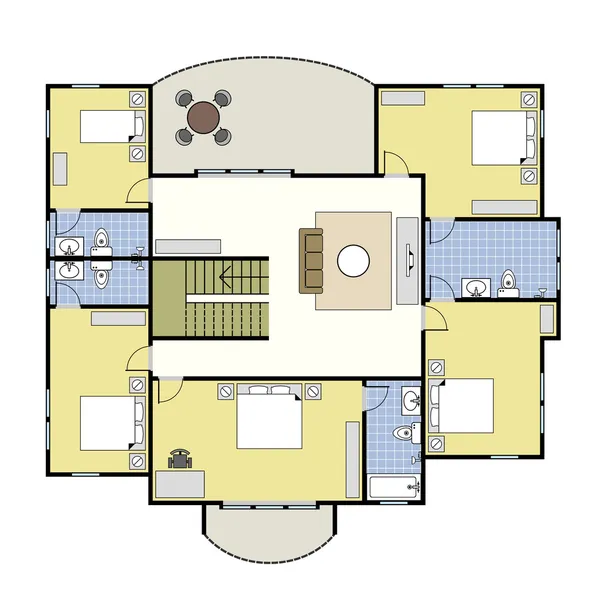 Floorplan Arquitetura Plano Casa —  Vetores de Stock