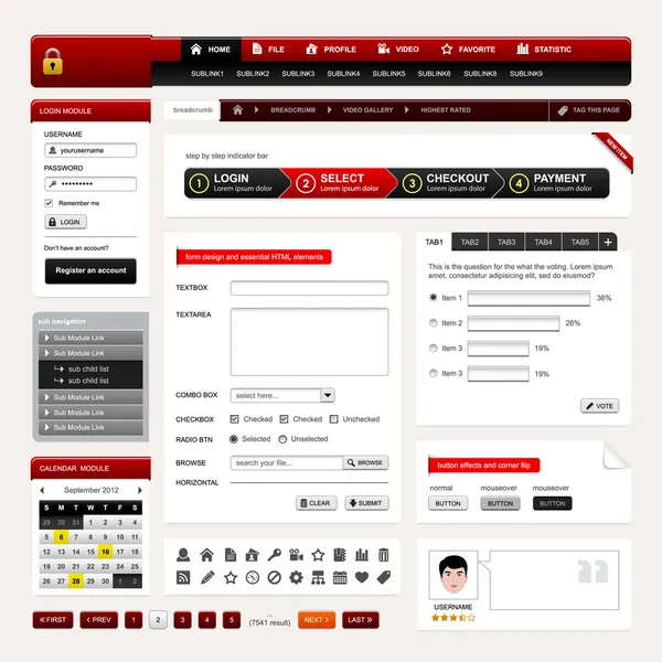 Diseño Web Elemento del sitio web Vector — Archivo Imágenes Vectoriales