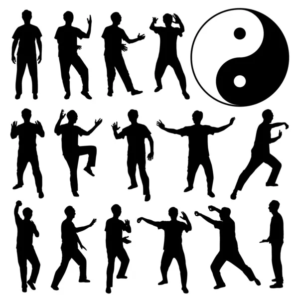 Arte marcial Kung Fu Autodefensa — Archivo Imágenes Vectoriales