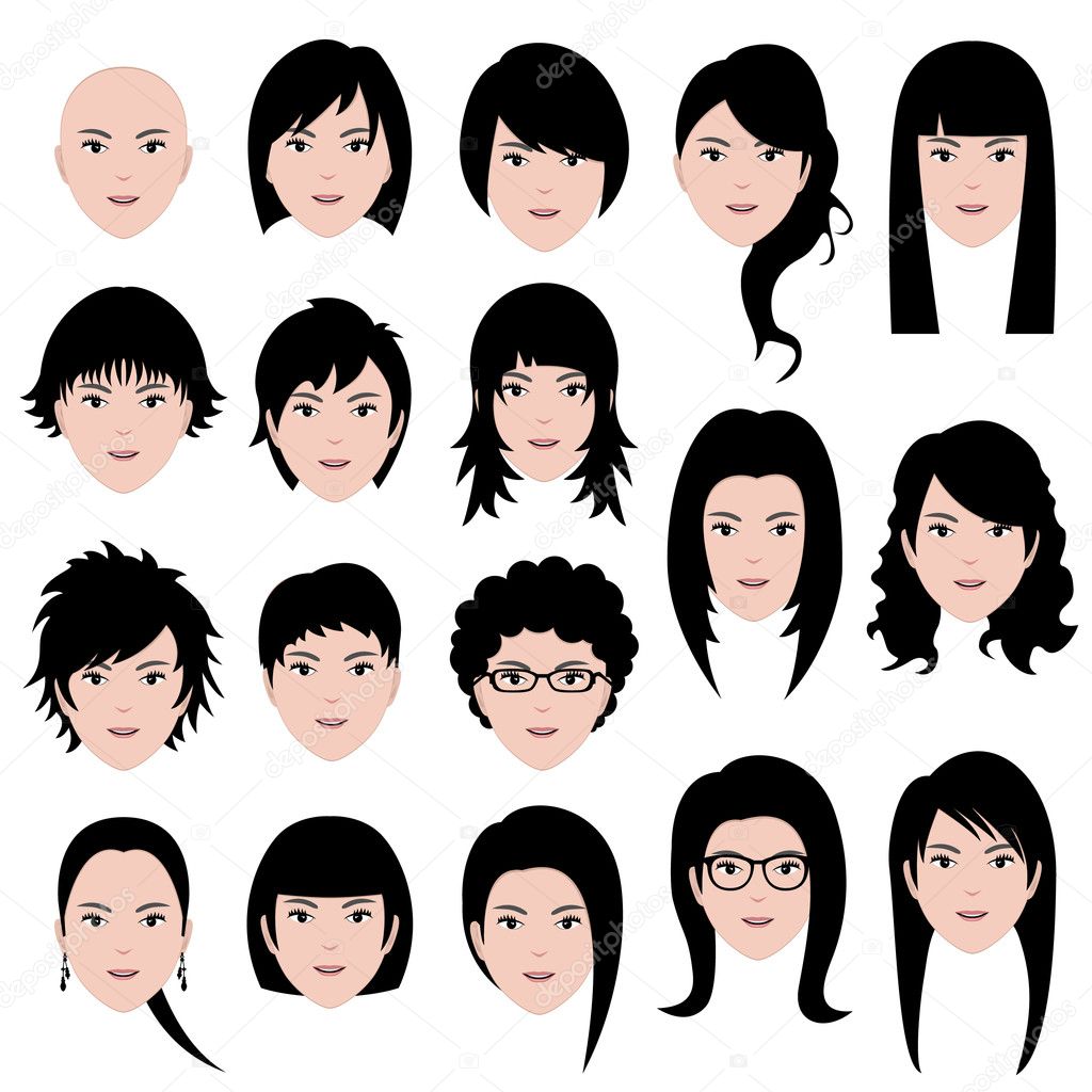 Woman female Face Hair Hairstyle Stock Vector Image by ©leremy #5476068