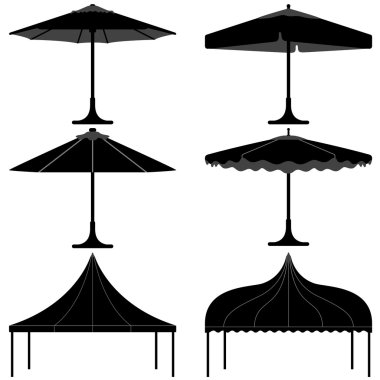 Umbrella tent gazebo canopy camp silhouette clipart