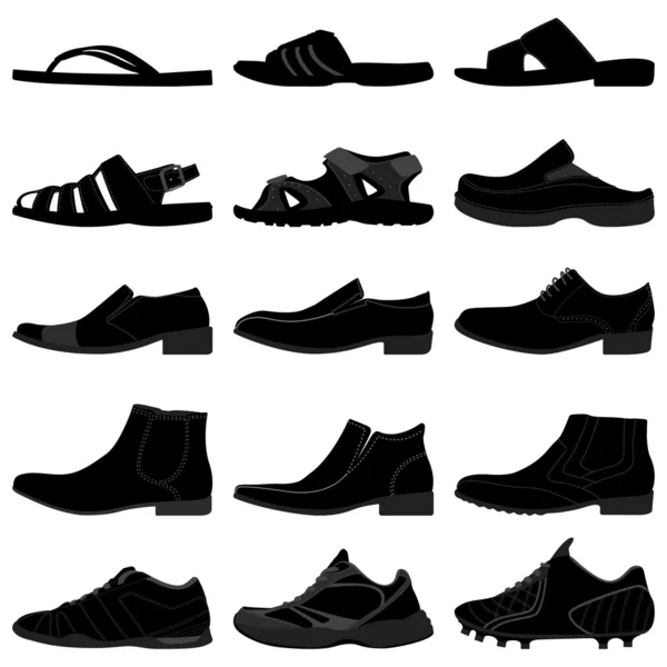 Homme Homme Hommes Chaussures Chaussures — Image vectorielle