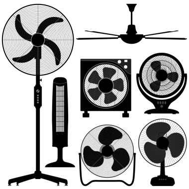 Standing Table Ceiling Fan Design clipart