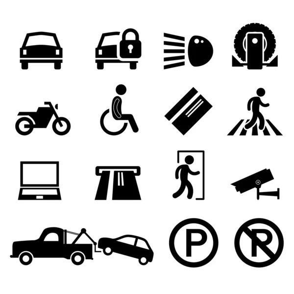 停车场停车区域标志符号象形图图标提醒 — 图库矢量图片