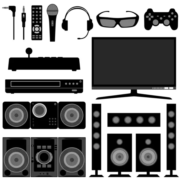 Radio Television System Electronic Appliances — Stock Vector