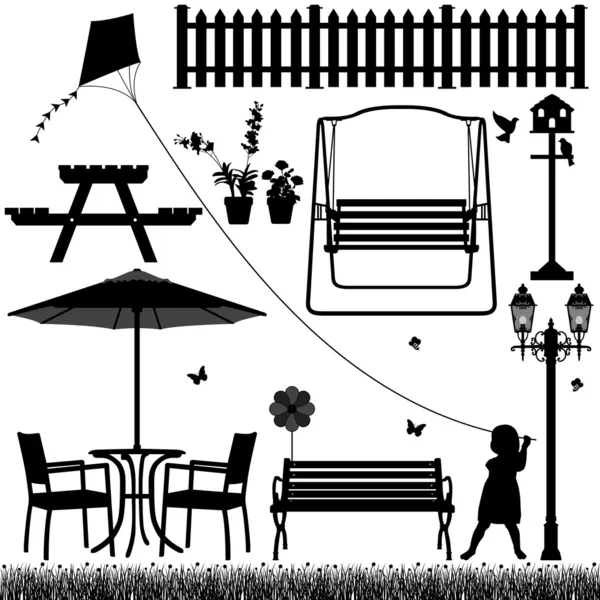 Jardin Cour Field Park Outdoor Child — Image vectorielle
