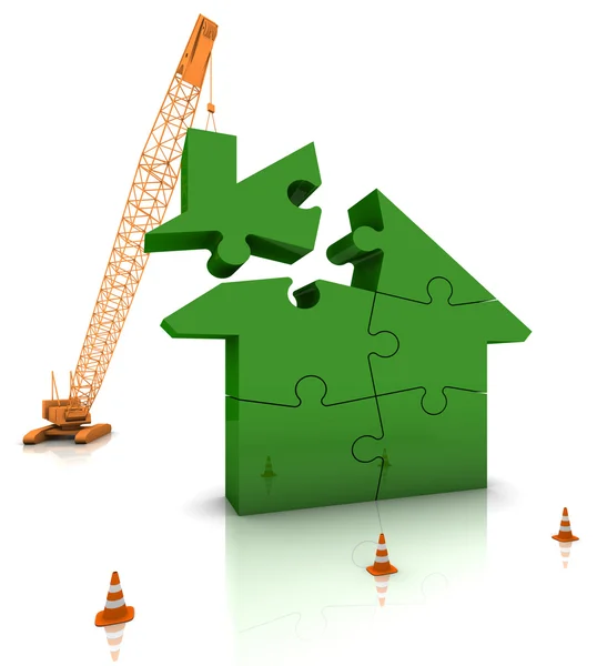 Budování zelený domov — Stock fotografie