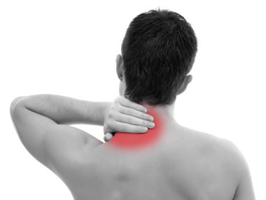 Man with neck pain clipart