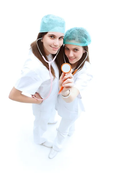 Enfermeiros com estetoscópio — Fotografia de Stock
