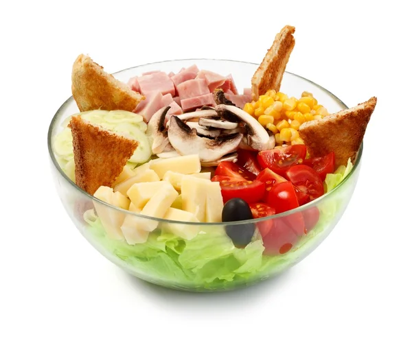 Salad with toast — Stock Photo, Image