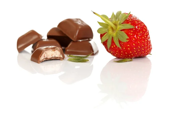 草莓和巧克力 — 图库照片