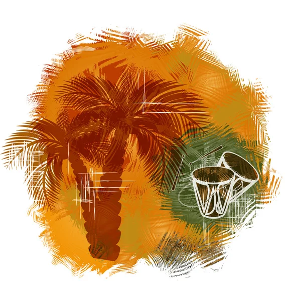 Grunge de palma — Fotografia de Stock
