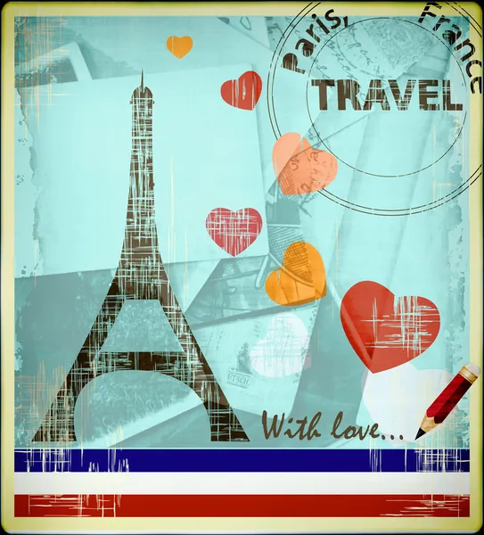 Cartão postal parisiense — Fotografia de Stock