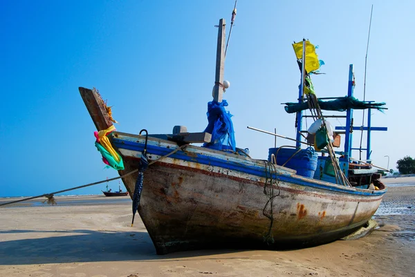 stock image Fisherman boat on the sea shore