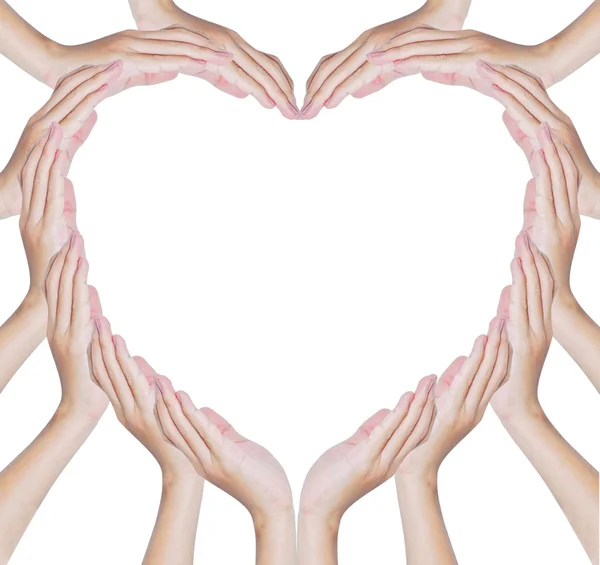 As mãos fazem a forma do coração — Fotografia de Stock